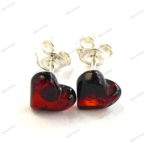 Aros Corazón de Ámbar y Plata