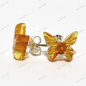 Aros Mariposa Ámbar Miel