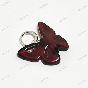 Colgante Mariposa Ámbar Cherry y Plata