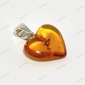 Colgante Corazón Ámbar Miel