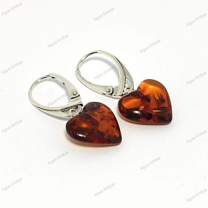 Corazones Colgantes Ámbar y Plata